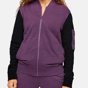 Outdoor Voices Purple and Black Bomber Jacket Size Medium NWT